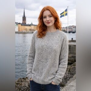 Magaschoni Women’s Medium Gray Mohair Wool Blend Sweater NWT